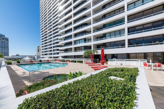 view of pool with a patio