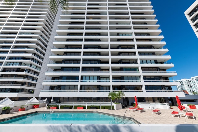 view of pool featuring a patio area