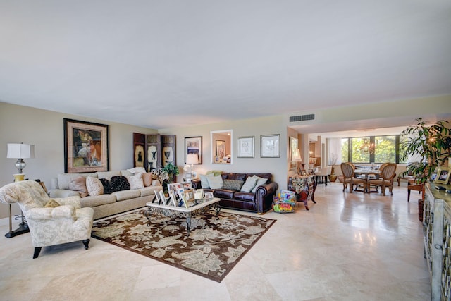 living room with visible vents