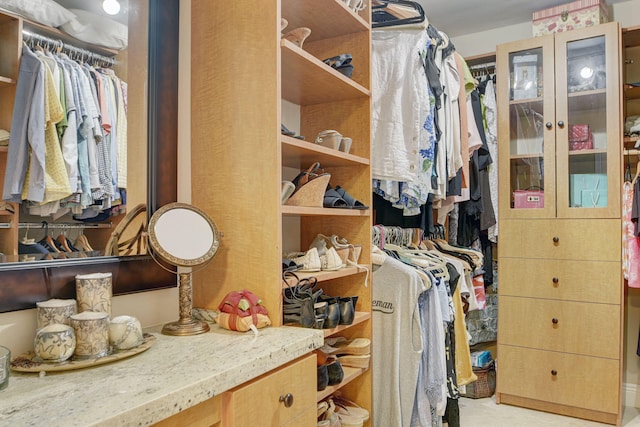 view of walk in closet