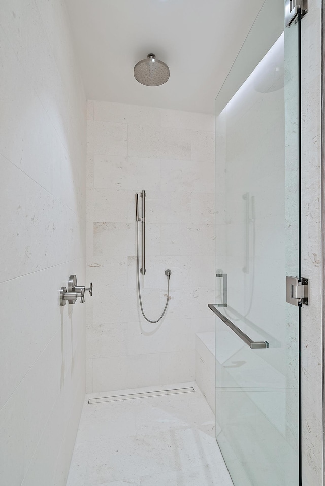 bathroom with a shower