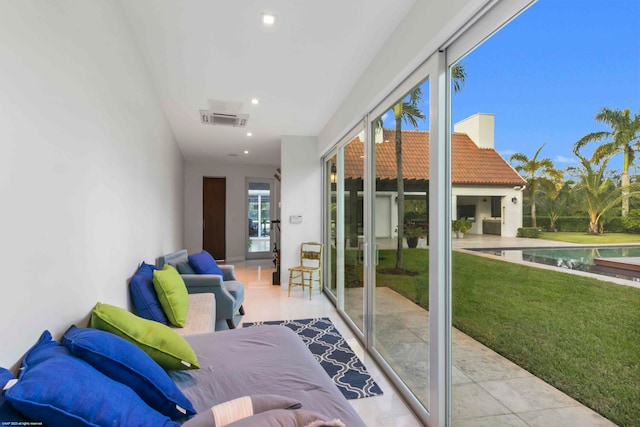 exterior space with a patio area and a yard