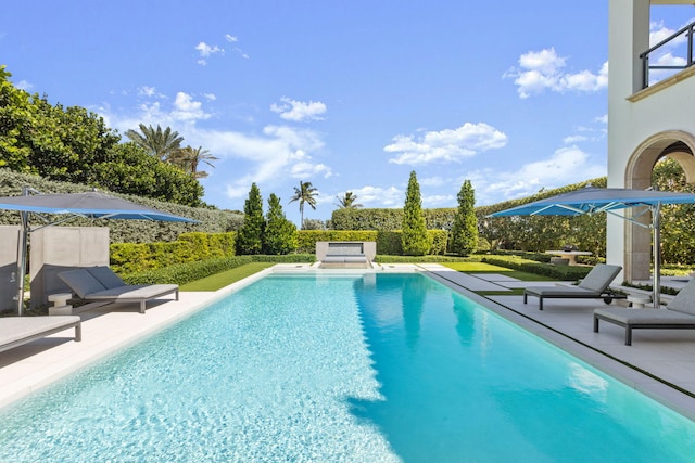 view of pool with a patio