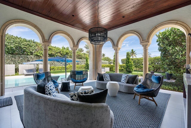 view of patio / terrace with an outdoor living space