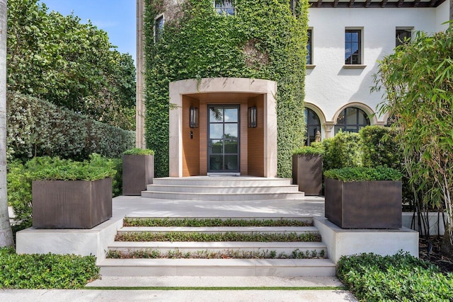 view of exterior entry with french doors