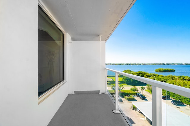 balcony with a water view