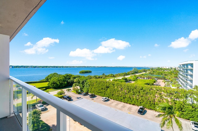 balcony with a water view