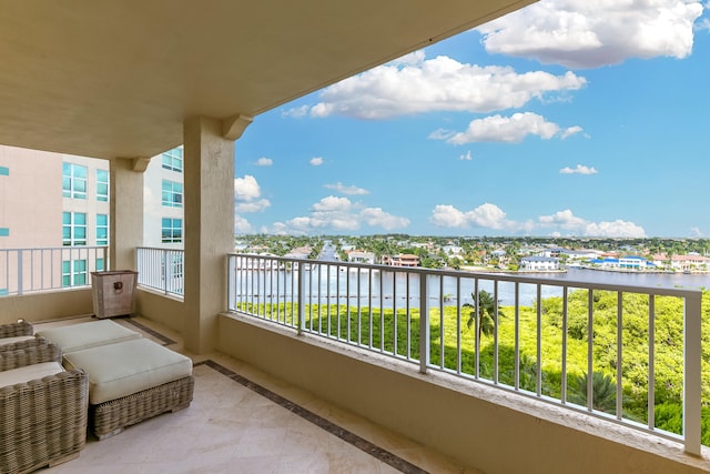 balcony with a water view