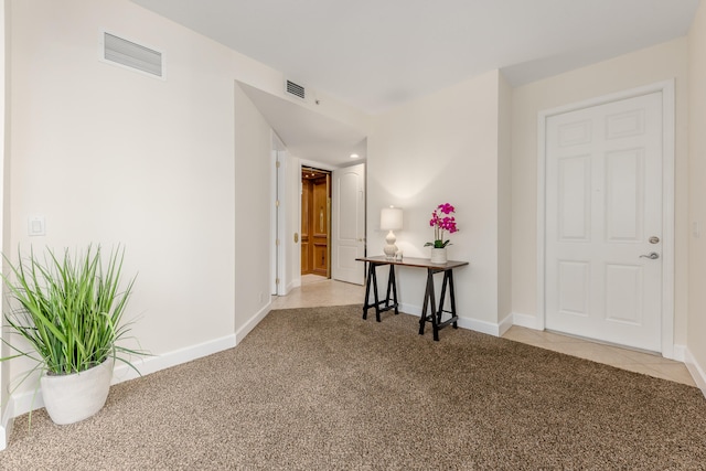 interior space with light tile flooring