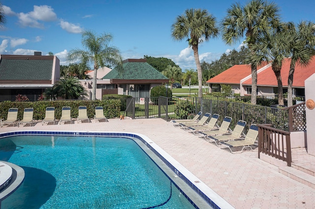 view of pool with a patio area