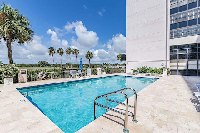 view of pool featuring a patio area