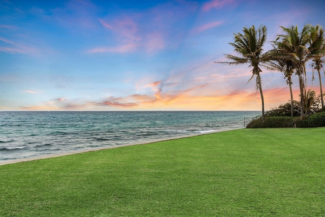 property view of water with a beach view