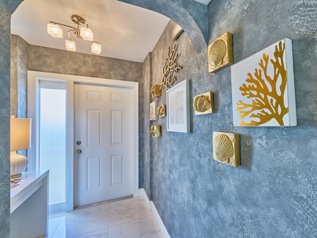 entryway with tile floors