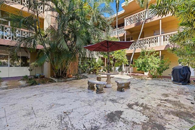 view of patio / terrace with a grill