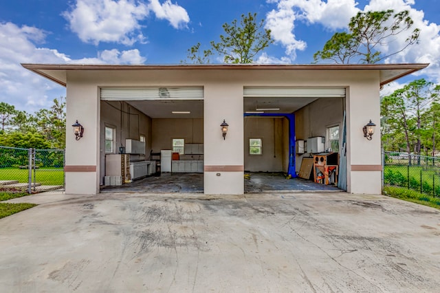 view of garage