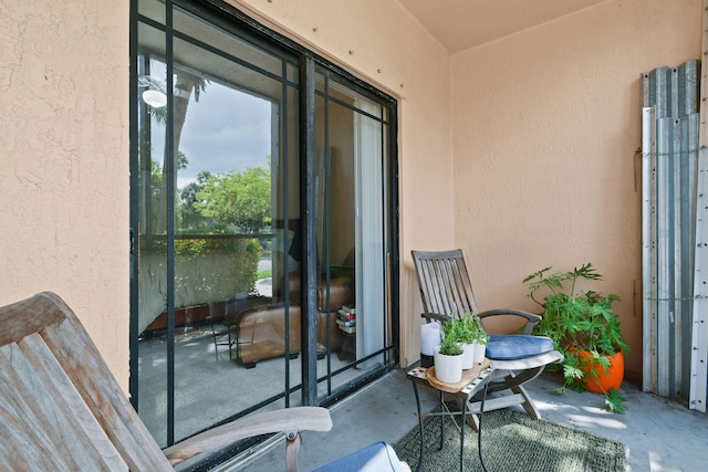 balcony featuring a patio area