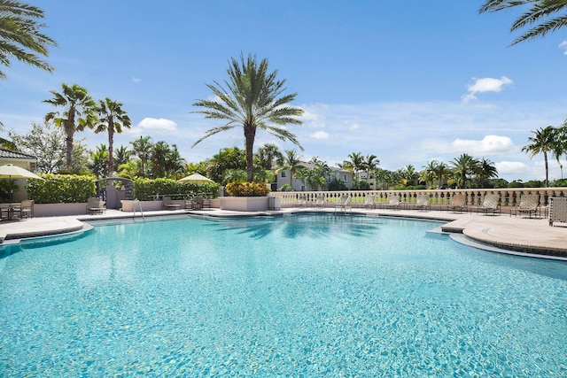 view of pool with a patio area