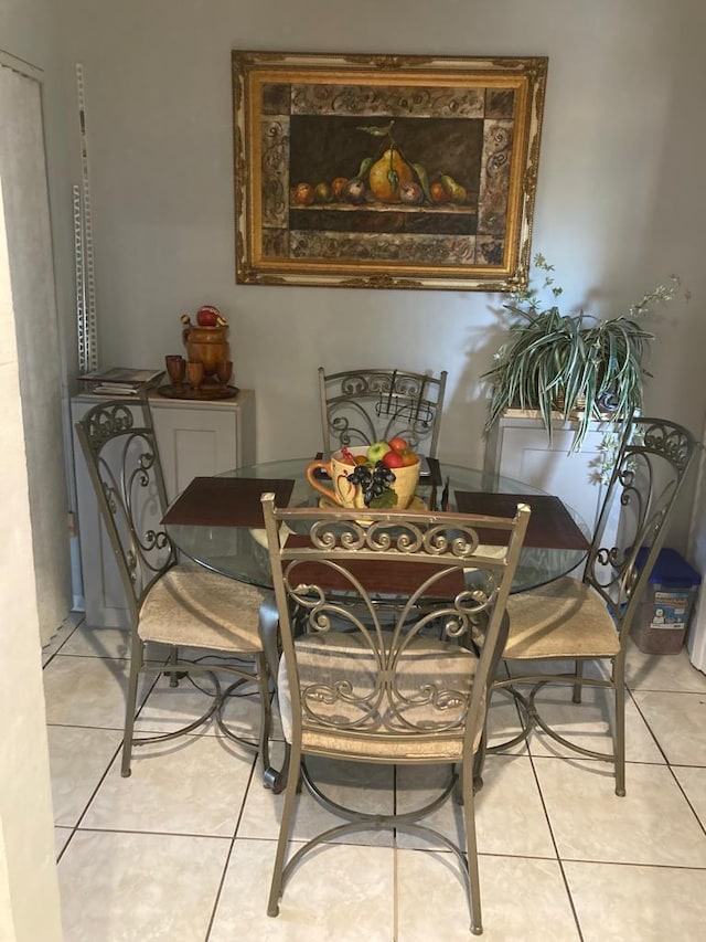 view of tiled dining space