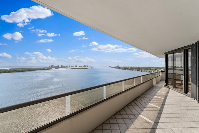 balcony with a water view