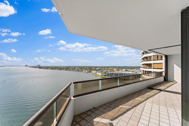 balcony with a water view