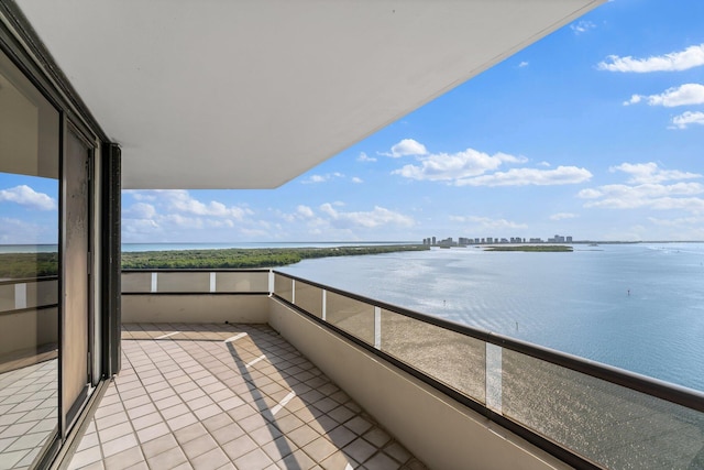 balcony with a water view