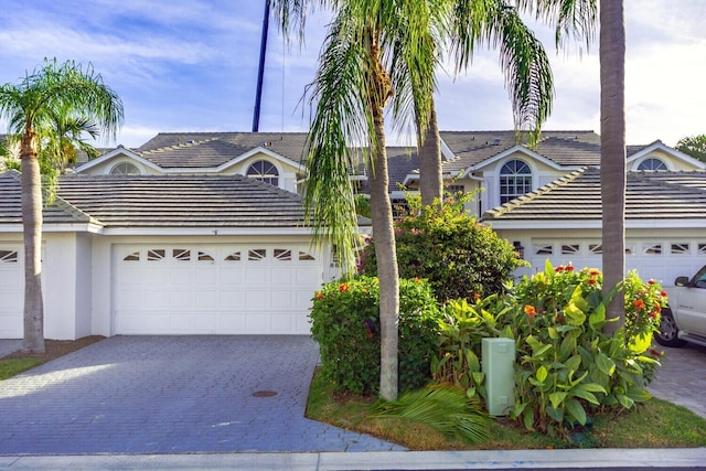 view of front of house with a garage