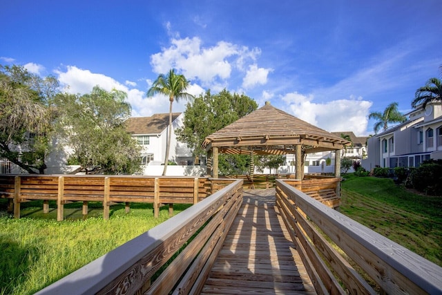 view of community with a gazebo