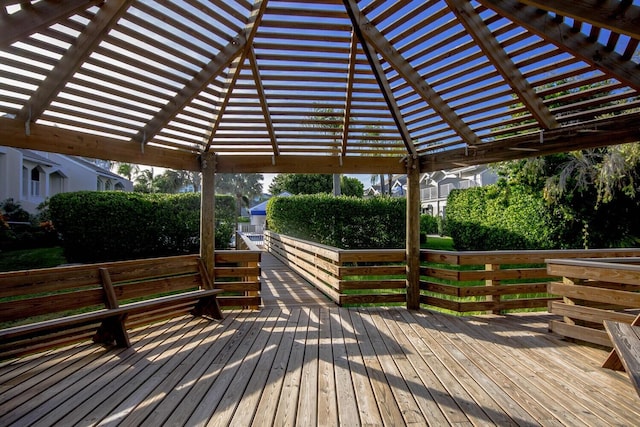 wooden deck featuring a gazebo