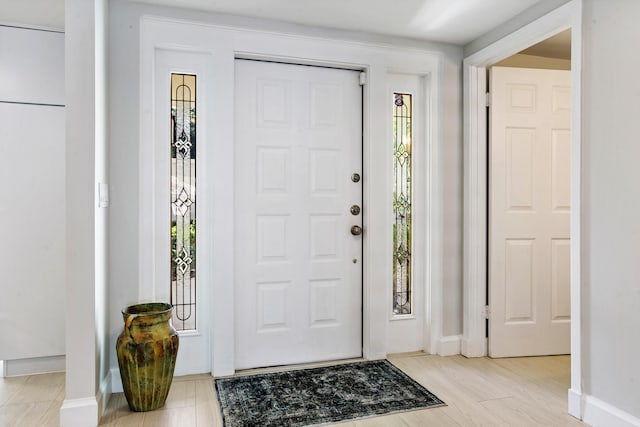 entrance foyer featuring light hardwood / wood-style flooring