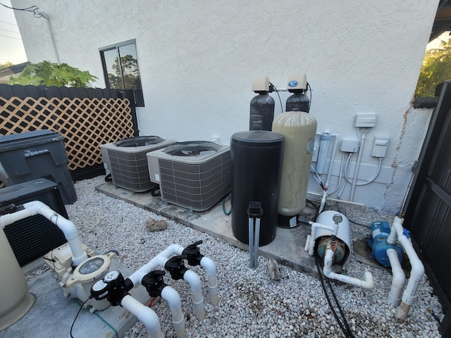 view of patio featuring central air condition unit