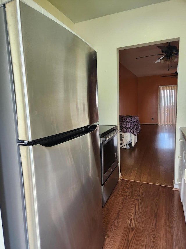 hall featuring dark hardwood / wood-style flooring