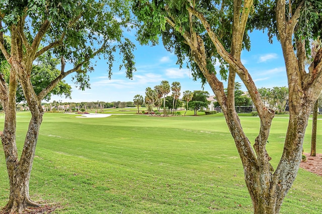 view of property's community featuring a lawn