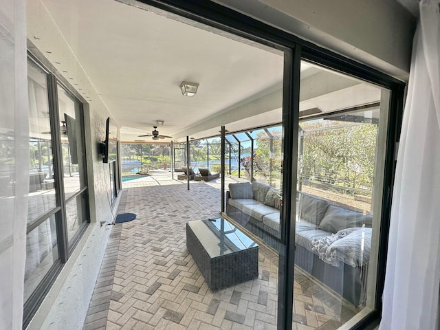 view of patio with an outdoor hangout area