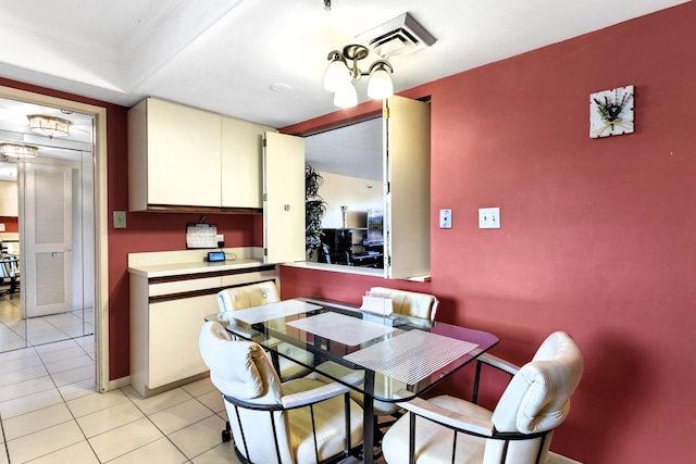 view of tiled dining space