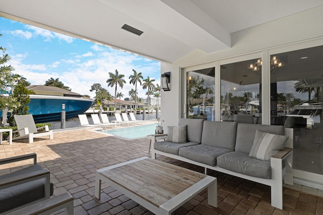 view of patio with an outdoor living space