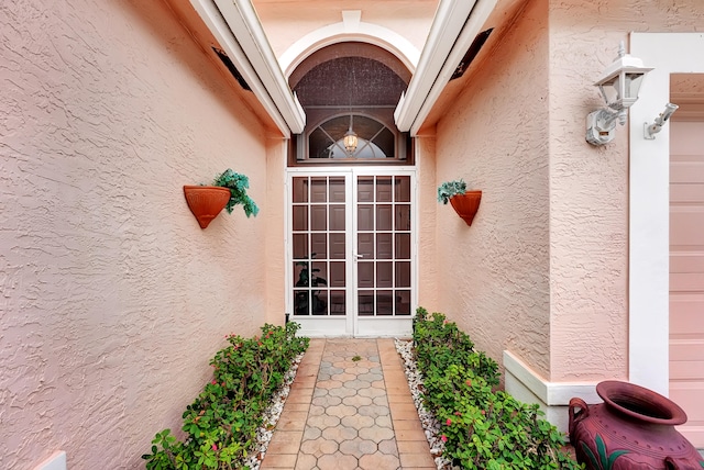 entrance to property with french doors