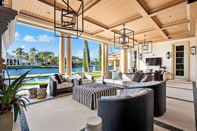 view of patio with an outdoor living space