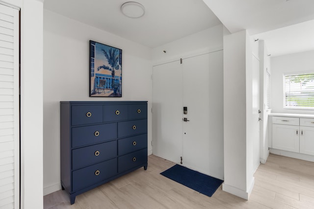 interior space featuring light wood-type flooring