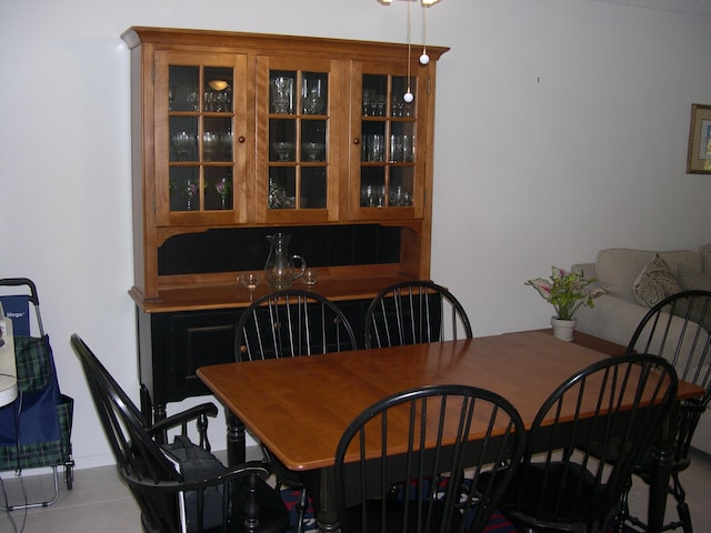 view of tiled dining room