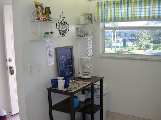 interior space featuring tile flooring