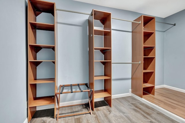 spacious closet with light wood-type flooring