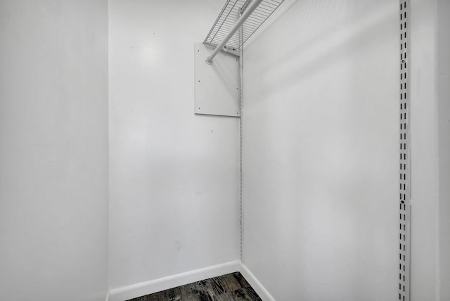 walk in closet featuring wood-type flooring