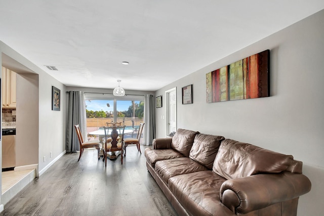 living room featuring hardwood / wood-style floors