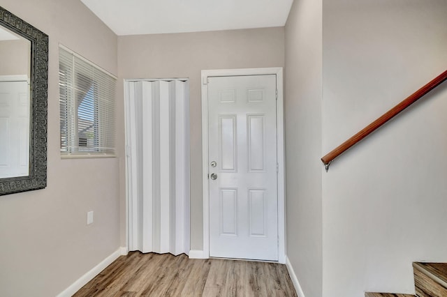 foyer featuring light hardwood / wood-style floors