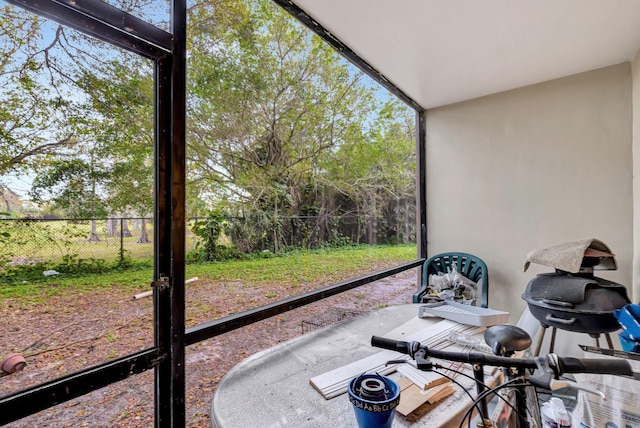 view of unfurnished sunroom