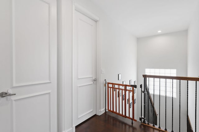 hall featuring dark hardwood / wood-style floors