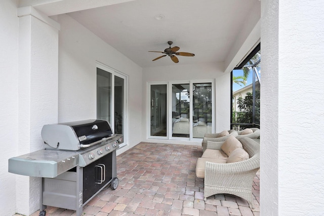 143 Isle Verde Way, Palm Beach Gardens, FL 33418 - view of patio featuring a grill and ceiling fan