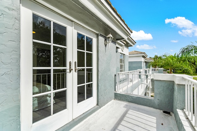 balcony with french doors