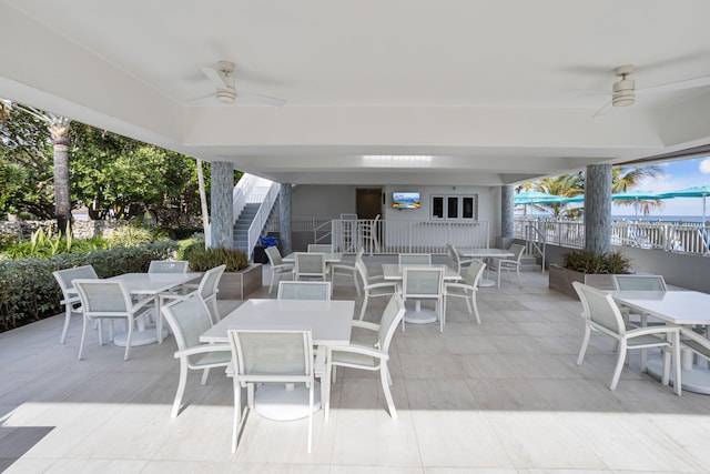 view of patio / terrace with ceiling fan