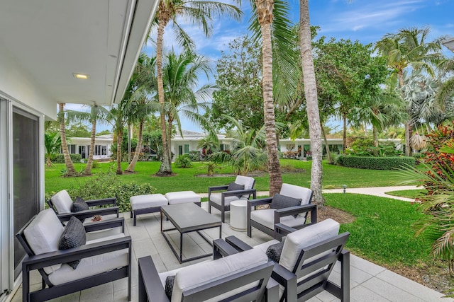 view of patio / terrace with an outdoor hangout area